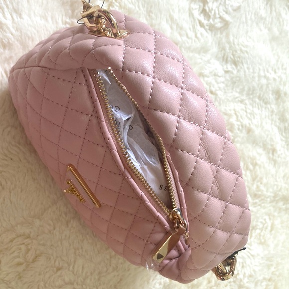 Guess Rianee Quilt Mini Hobo Bag. Blush Pink. 7in L × 4.5in H x 2.5in W. NWOT - Picture 7 of 13